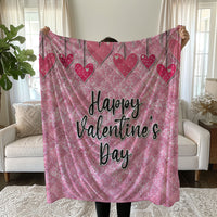Happy Valentine's Day Glitter Heart Linen Duvet Cover Set - Eco-Friendly & Hypoallergenic