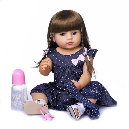 Lusy Store LLC Full Body Soft Silicone Popular Sweet Face Reborn Toddler Baby Girl Doll Birthday Christmas Gift High Quality Doll Action Figure