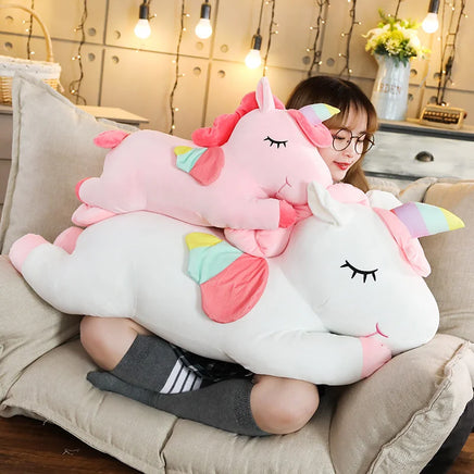 Lusy Store LLC Giant Unicorn Plush Toy Soft Stuffed Unicorn Soft Horse Toys For Children Girl Pillow Birthday Gifts Plush