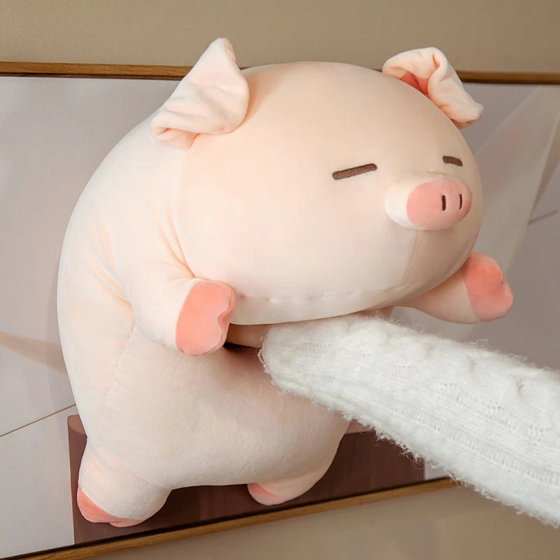 Lusy Store LLC Squishy Pig Stuffed Doll Lying Plush Piggy Toy Animal Soft Plushie Pillow for Kids Baby Comforting Birthday Gift Plush