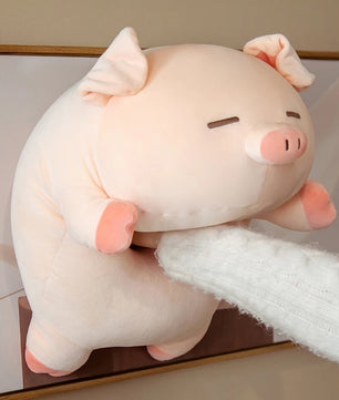 Lusy Store LLC Squishy Pig Stuffed Doll Lying Plush Piggy Toy Animal Soft Plushie Pillow for Kids Baby Comforting Birthday Gift Plush