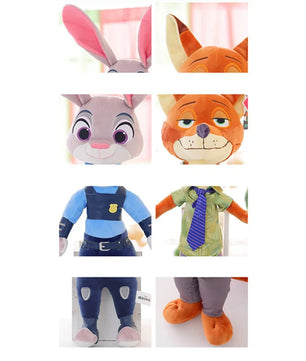 Lusy Store LLC Zootopia Plush Toy Fox Nick Wilde Rabbit Judy Hopps Doll Soft Stuffed Animals Toys Kids Xmas Gifts Plush