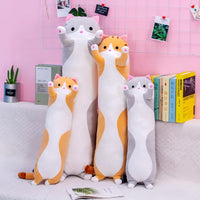 Lusy Store LLC Soft Long Cat Pillow Stuffed Plush Toys Office Nap Pillow Home Comfort Cushion Decor Gift Doll Child Plush