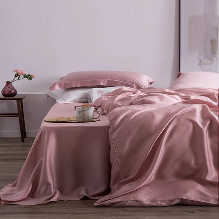 Liv-Esthete Romantic 100% Silk Bedding Set Mulberry Beauty Silk Bed Set Beauty Quilt Cover Pillowcase Double Queen King Sheet Lusy Store
