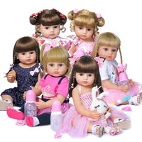 Lusy Store LLC Full Body Soft Silicone Popular Sweet Face Reborn Toddler Baby Girl Doll Birthday Christmas Gift High Quality Doll Action Figure