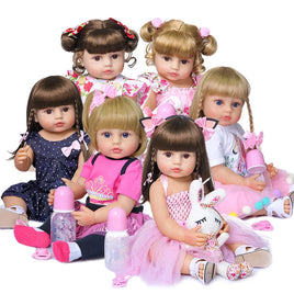 Lusy Store LLC Full Body Soft Silicone Popular Sweet Face Reborn Toddler Baby Girl Doll Birthday Christmas Gift High Quality Doll Action Figure
