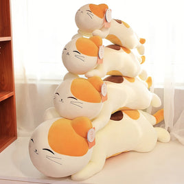 Lusy Store LLC Huggable Kawaii Sleeping Pillow Stuffed Animal Doll Cute Cat Plush Cushion Kids Girl Birthday Gift Plush