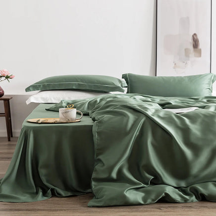 Liv-Esthete Romantic 100% Silk Bedding Set Mulberry Beauty Silk Bed Set Beauty Quilt Cover Pillowcase Double Queen King Sheet Lusy Store
