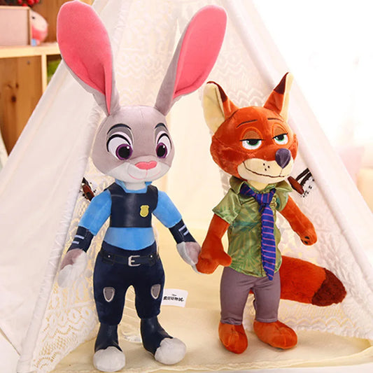 Lusy Store LLC Zootopia Plush Toy Fox Nick Wilde Rabbit Judy Hopps Doll Soft Stuffed Animals Toys Kids Xmas Gifts Plush