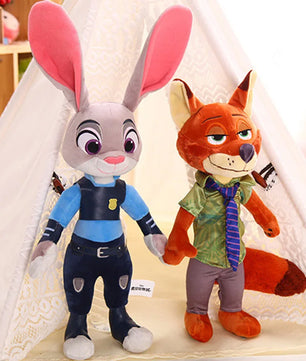 Lusy Store LLC Zootopia Plush Toy Fox Nick Wilde Rabbit Judy Hopps Doll Soft Stuffed Animals Toys Kids Xmas Gifts Plush