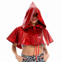 Party Club Cosplay Death Cloak Shiny Adult Metallic Holographic Hoodie Cape Carnival Devil Stole Halloween Costumes