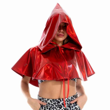 Party Club Cosplay Death Cloak Shiny Adult Metallic Holographic Hoodie Cape Carnival Devil Stole Halloween Costumes