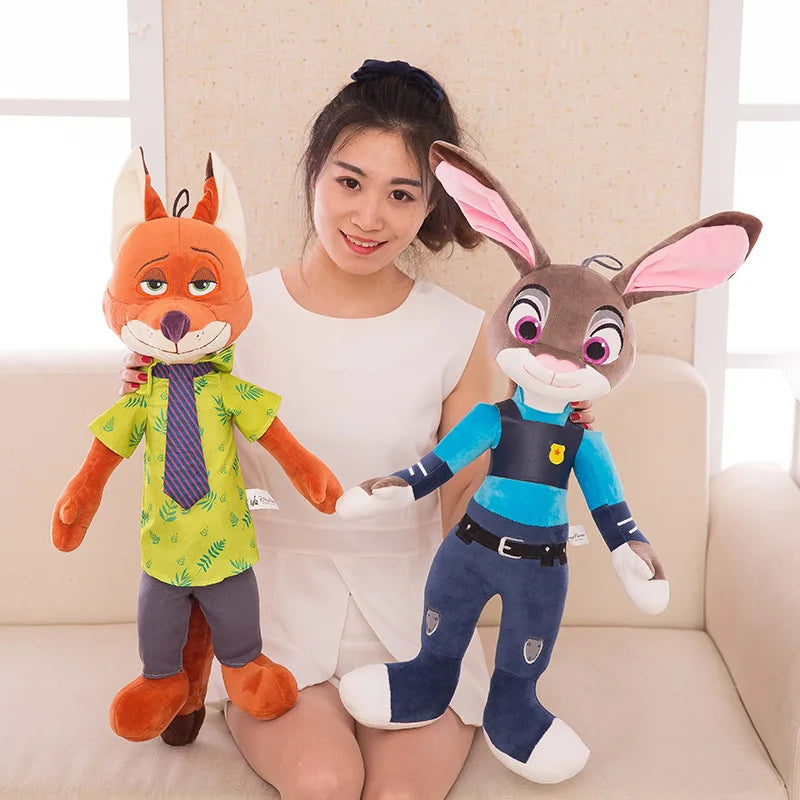 Lusy Store LLC Zootopia Plush Toy Fox Nick Wilde Rabbit Judy Hopps Doll Soft Stuffed Animals Toys Kids Xmas Gifts Plush