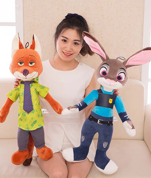 Lusy Store LLC Zootopia Plush Toy Fox Nick Wilde Rabbit Judy Hopps Doll Soft Stuffed Animals Toys Kids Xmas Gifts Plush