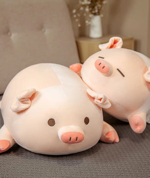 Lusy Store LLC Squishy Pig Stuffed Doll Lying Plush Piggy Toy Animal Soft Plushie Pillow for Kids Baby Comforting Birthday Gift Plush