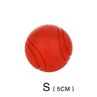 Rubber Dog Ball, Indestructible & Bite-Resistant, Chew Toy for Small to Extra-Large Dogs, Solid Red Red S