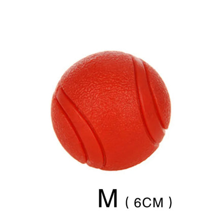 Rubber Dog Ball, Indestructible & Bite-Resistant, Chew Toy for Small to Extra-Large Dogs, Solid Red Red M
