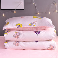 3/4pcs/set Kawaii Cotton Bedding Set For Girl Luxury Soft Duvet Cover Bed King Queen Full Twin Size Bed Sheets With pillow cases Lusy Store