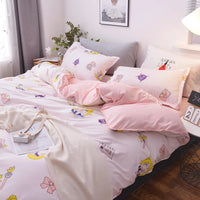 3/4pcs/set Kawaii Cotton Bedding Set For Girl Luxury Soft Duvet Cover Bed King Queen Full Twin Size Bed Sheets With pillow cases Lusy Store
