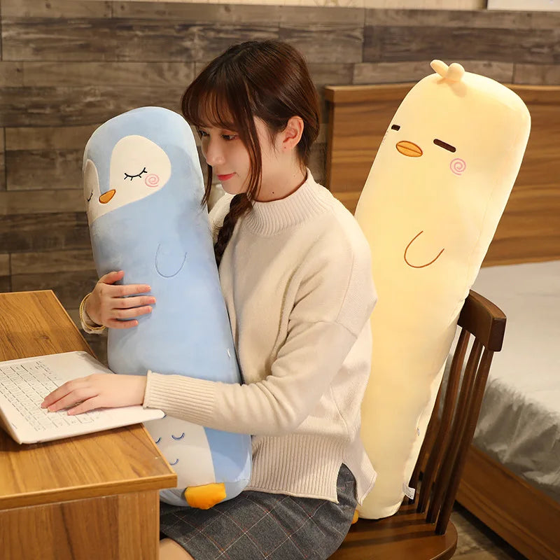 Lusy Store LLC Dinosaur Pig Rabbit Bear Husky Duck Plush Toys Stuffed Soft Long Sleep Pillow Doll Cushion Kids Girls Gift Plush