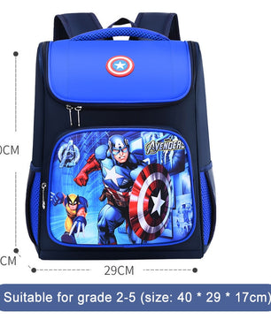 Lusy Store Spiderman Backpack Children Schoolbags Superhero Captain America Backpacks Boy B108 