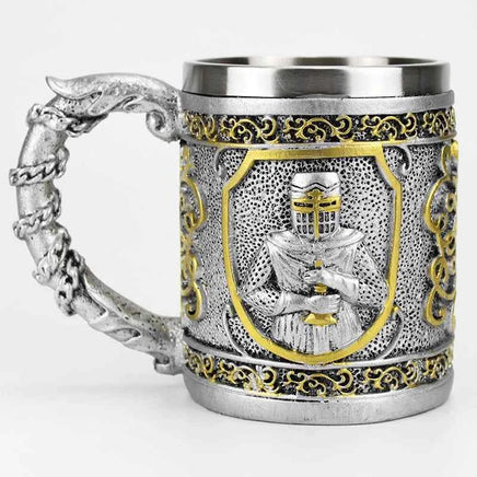 Stainless Steel Skull Mug Viking Death Grim Reaper With Fire Dragon Handle Goat Horn Gothic Design Coffee Beer Mugs As Halloween 25 301-400ml