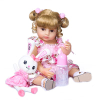 Lusy Store LLC Full Body Soft Silicone Popular Sweet Face Reborn Toddler Baby Girl Doll Birthday Christmas Gift High Quality Doll Action Figure