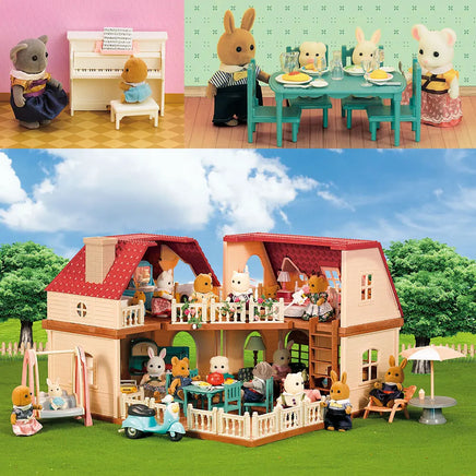 Simulation Kitchen Forest Family Small House Double Three- Story Villa Reindeer Animal Model Furniture Toy Gifts