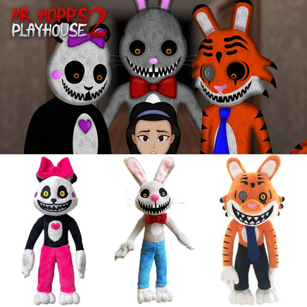 Mr. Hopp's Playhouse 2 Plush Toy Horror Game Plushie Mr Hopp Mr Stripes Miss Bo Stuffed Animal Tiger Rabbit Panda Fans Gift