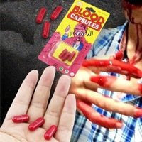 6Pcs Realistic Fake Blood Pills Vampire Capsules Adults Teen Horror Scary Funny Trick Toys Halloween April Fools Day Party Props