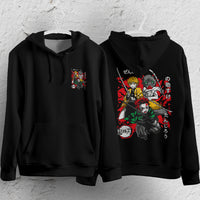 Demon Slayer Hoodie Loose Casual Clothing Rengoku Tanjiro Zenitsu Inosuke Anime Streetwear Personality 3
