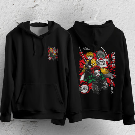 Demon Slayer Hoodie Loose Casual Clothing Rengoku Tanjiro Zenitsu Inosuke Anime Streetwear Personality 3