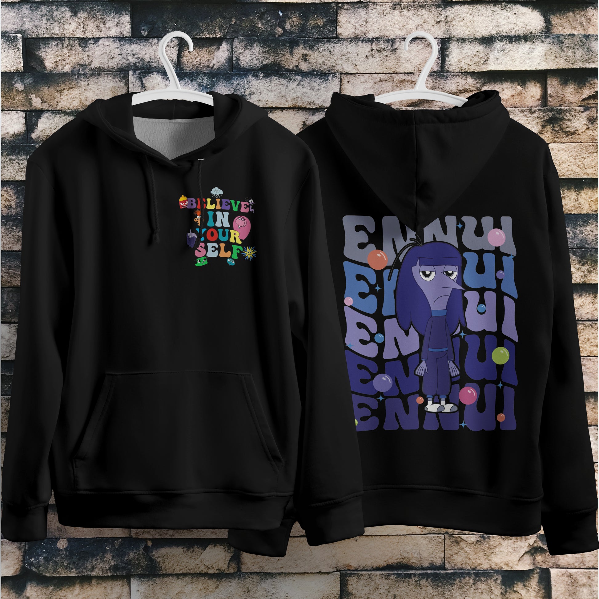 Lusy Store Inside Out Hoodie Loose Casual Clothing Cute Cartoon Streetwear Personality Hoodies &amp; Sweatshirts