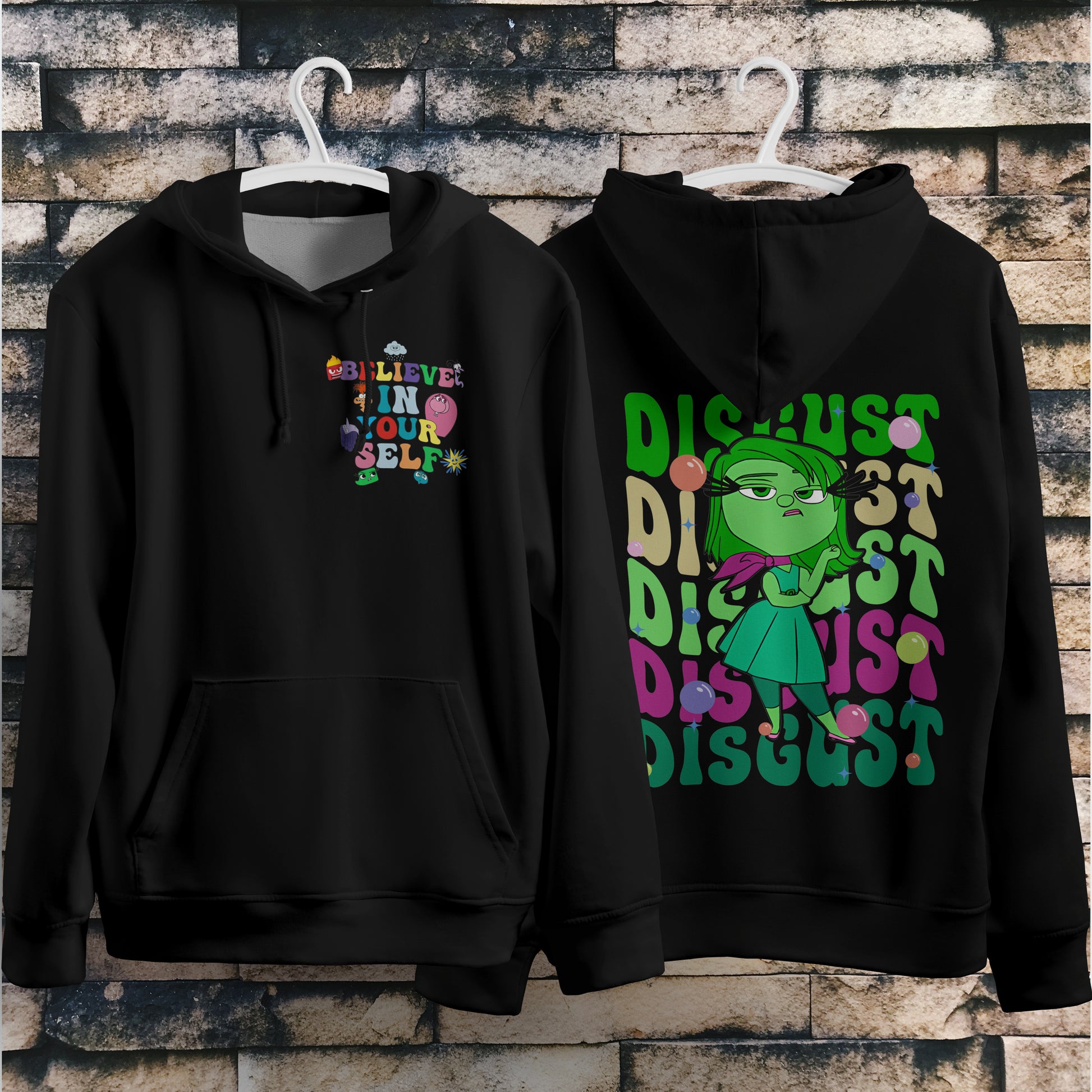Lusy Store Inside Out Hoodie Loose Casual Clothing Cute Cartoon Streetwear Personality Hoodies &amp; Sweatshirts