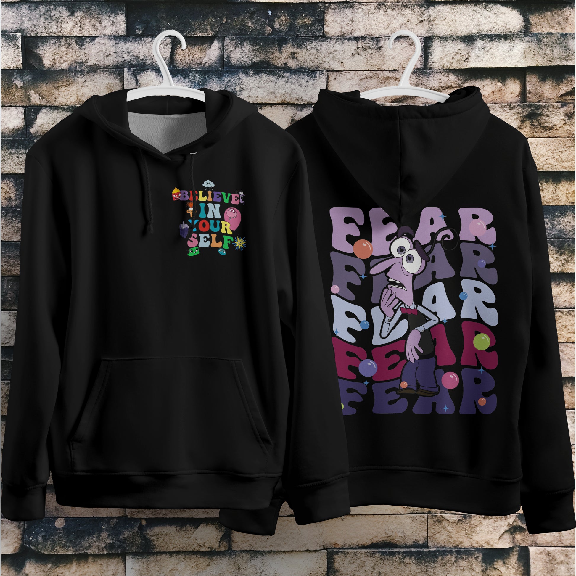 Lusy Store Inside Out Hoodie Loose Casual Clothing Cute Cartoon Streetwear Personality Hoodies &amp; Sweatshirts