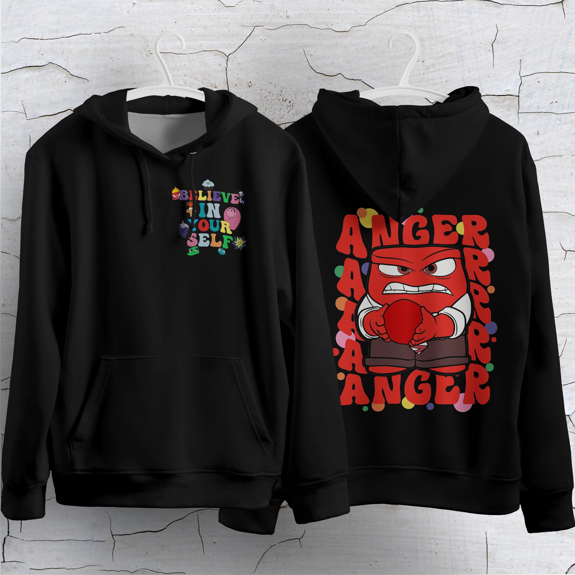 Lusy Store Inside Out Hoodie Loose Casual Clothing Cute Cartoon Streetwear Personality Hoodies &amp; Sweatshirts