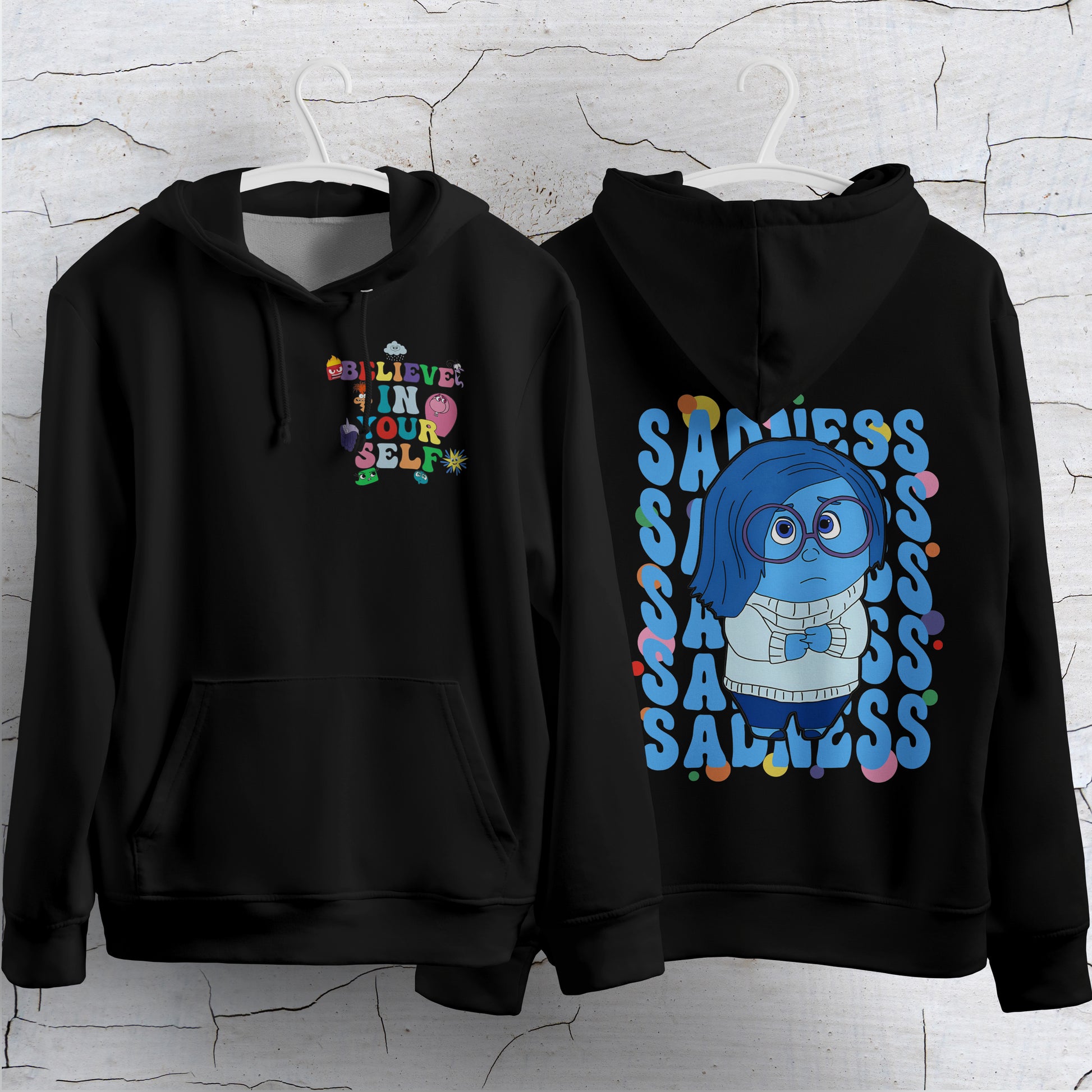 Lusy Store Inside Out Hoodie Loose Casual Clothing Cute Cartoon Streetwear Personality Hoodies &amp; Sweatshirts