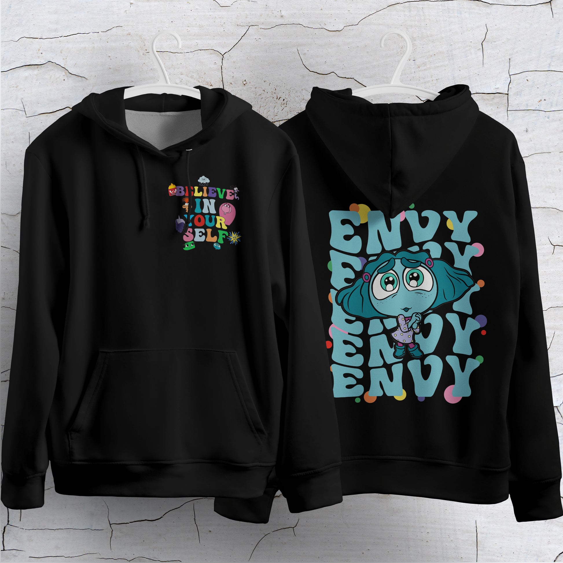 Lusy Store Inside Out Hoodie Loose Casual Clothing Cute Cartoon Streetwear Personality Hoodies &amp; Sweatshirts