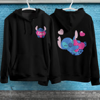 Stitch Hoodie Streetwear Fashion Black Hooded Pullover Personality Sweatshirt 10