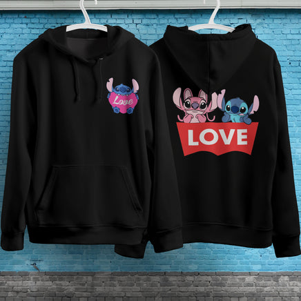 Stitch Hoodie Streetwear Fashion Black Hooded Pullover Personality Sweatshirt 12