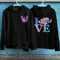 Stitch Hoodie Streetwear Fashion Black Hooded Pullover Personality Sweatshirt 13