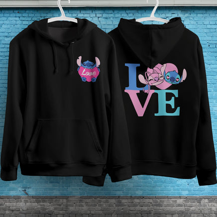 Stitch Hoodie Streetwear Fashion Black Hooded Pullover Personality Sweatshirt 13