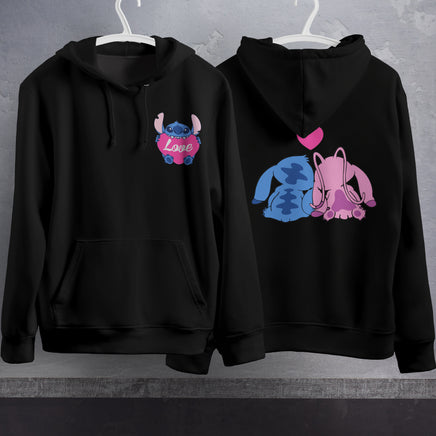 Stitch Hoodie Streetwear Fashion Black Hooded Pullover Personality Sweatshirt 16
