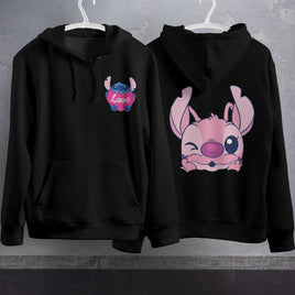 Stitch Hoodie Streetwear Fashion Black Hooded Pullover Personality Sweatshirt 1