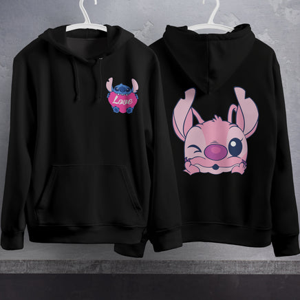 Stitch Hoodie Streetwear Fashion Black Hooded Pullover Personality Sweatshirt 1
