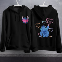 Stitch Hoodie Streetwear Fashion Black Hooded Pullover Personality Sweatshirt 2