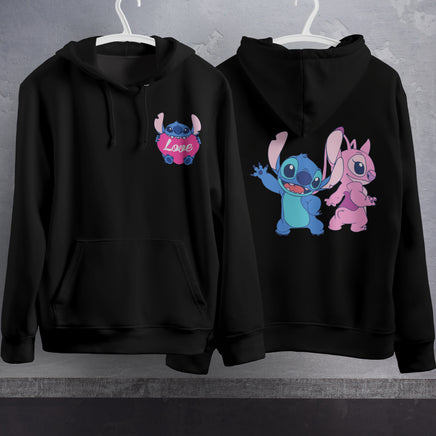 Stitch Hoodie Streetwear Fashion Black Hooded Pullover Personality Sweatshirt 3