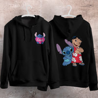 Stitch Hoodie Streetwear Fashion Black Hooded Pullover Personality Sweatshirt 4