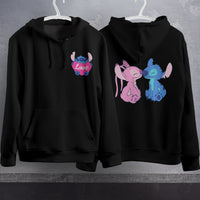 Stitch Hoodie Streetwear Fashion Black Hooded Pullover Personality Sweatshirt 4