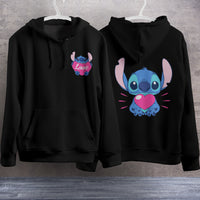 Stitch Hoodie Streetwear Fashion Black Hooded Pullover Personality Sweatshirt 6